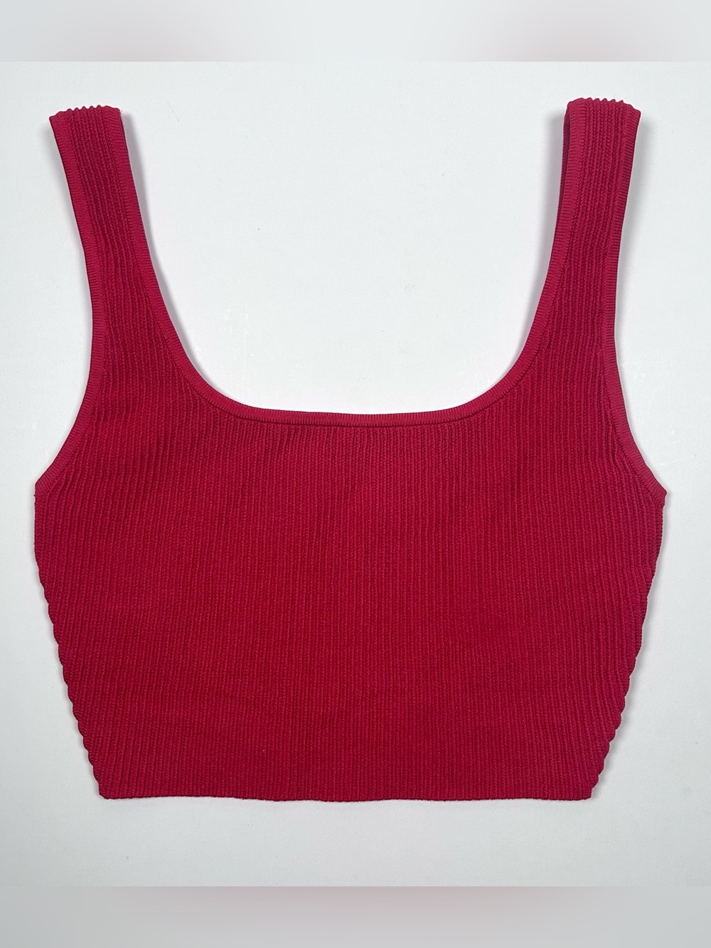 Aritzia Babaton Arjun Sculpt Knit Cropped Tank Y2K Going Out Top Red XS